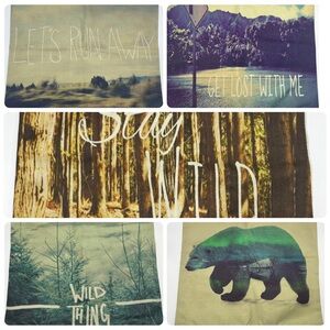 Throw Pillow Covers Forest Mountains Adventure Stay Wild Explore Camper Trailer